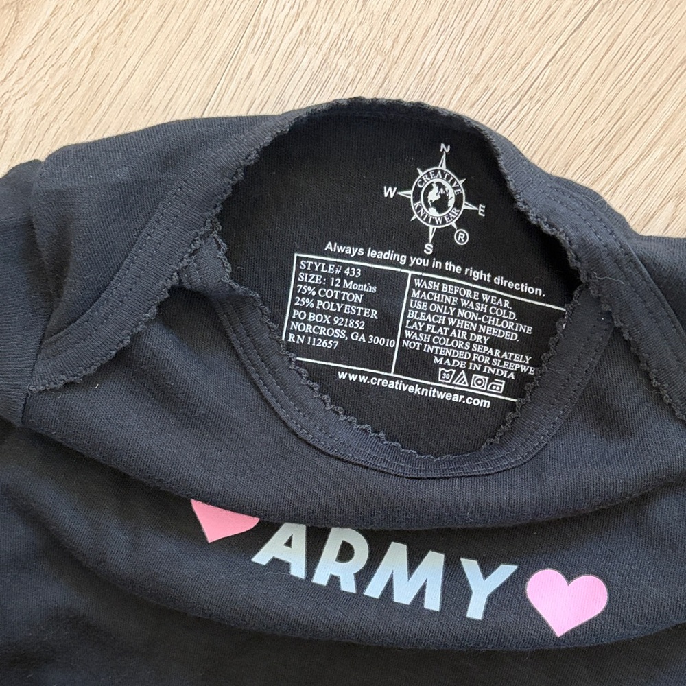 Army Black Baby Tutu Onesie size 12m - Picture 3 of 5